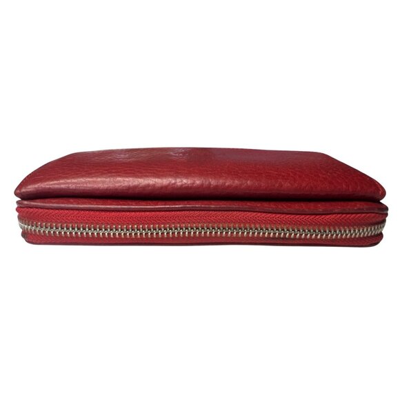 Vintage Red Leather Wallet With Zip Closure - Picture 3 of 13